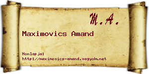Maximovics Amand névjegykártya